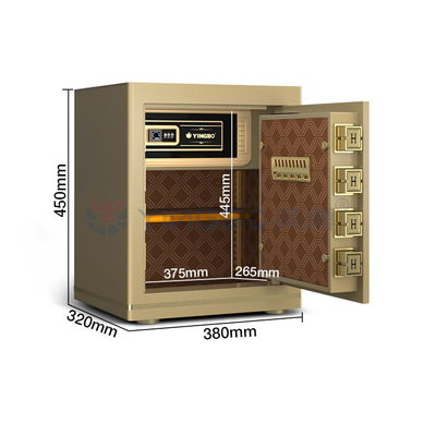 H450mm Золото Офисный замок Коробка отпечатков пальцев Замок + пароль + ключ