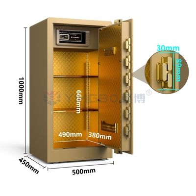 Домашняя охрана Отпечатки пальцев Биометрический замок сейф H1000mm YB/RS-100 Золото