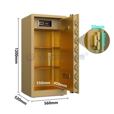 95 кг твердой стали Умный сейф для домашней безопасности YB/RS-120 Золото