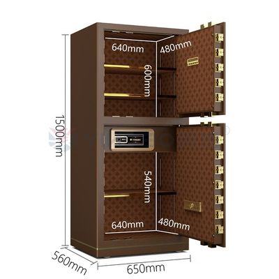 120 кг Патентованные болты двойная сигнализация биометрический сейф, отпечаток пальца, замок YB/N7-150D Кофе