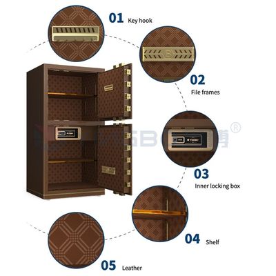 Двухдверный электронный замок офисный сейф двойная сигнализация YB/N7-120D
