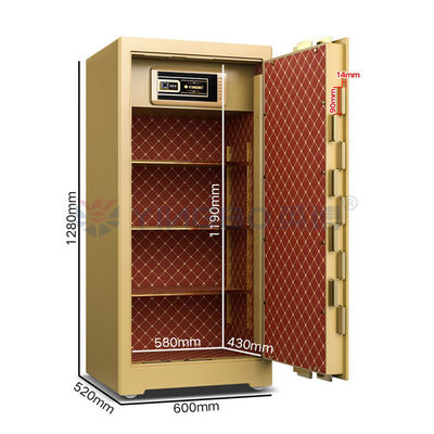 H1280mm Биометрический отпечаток пальца коммерческий сейф 10 мм Толщина двери и патент твердые болты