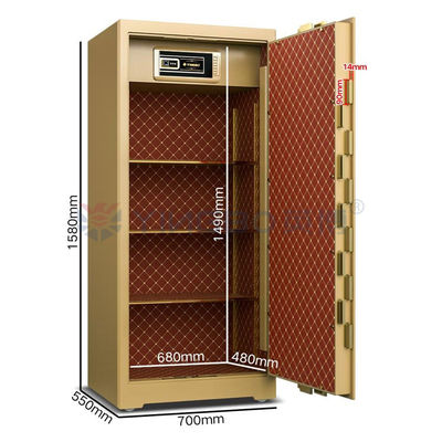 H1580mm Фингрингпринт сейф с запатентованными двойными рядами болтов и рукояткой из цинкового сплава