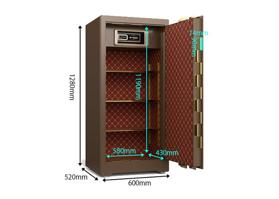 14*90mm Double Rows Bolts Commercial Safe Box Dual Intelligent Alarm and Hidden Box
