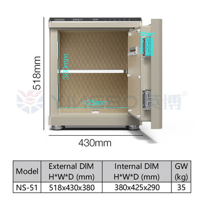 Биометрический умный сейф из твердой стали с двойной сигнализацией USB-порта