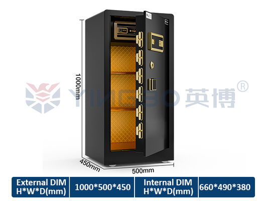 With ISO & CE &RoHS&patent 7 Open Ways  Dual Solid Steel  Home Safe Box 68kg YB/RS-100