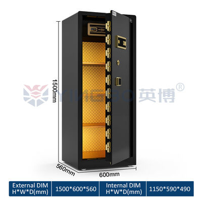 Сейф для дома с квадратной ручкой RS-150, запатентованные двойные ригели, съемные полки