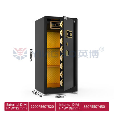 Дверная панель толщиной 12 мм, экологически чистая краска, домашний сейф YB/RS-120, черный